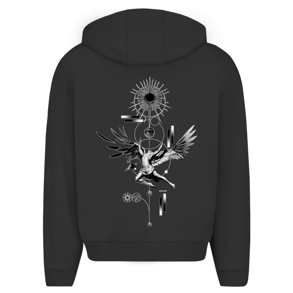 Herren Oversize Zipper Hoodie Engel - Tattoo - Culture