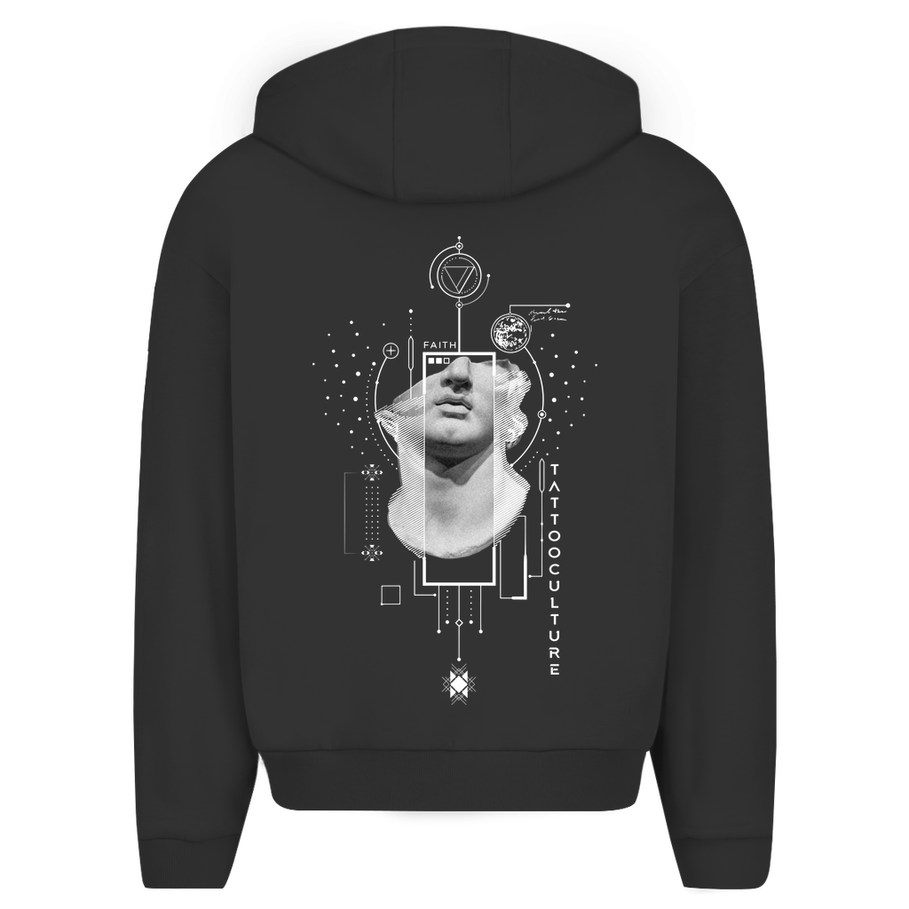 Herren Oversize Zipper Hoodie Greek - Tattoo - Culture